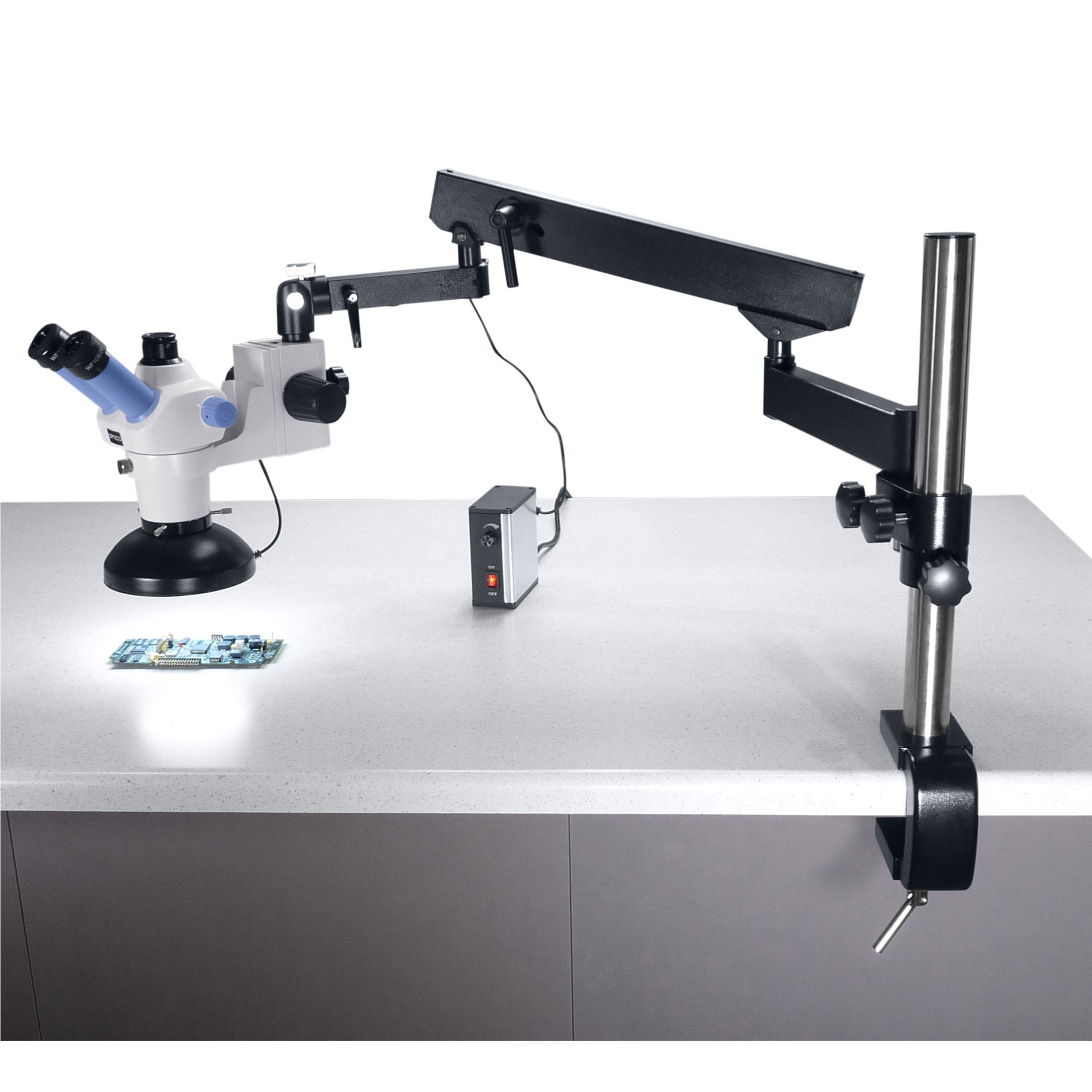 Arm Length Microscope Stereo Microscope with High Articulating Arm — Microscopes.com.au
