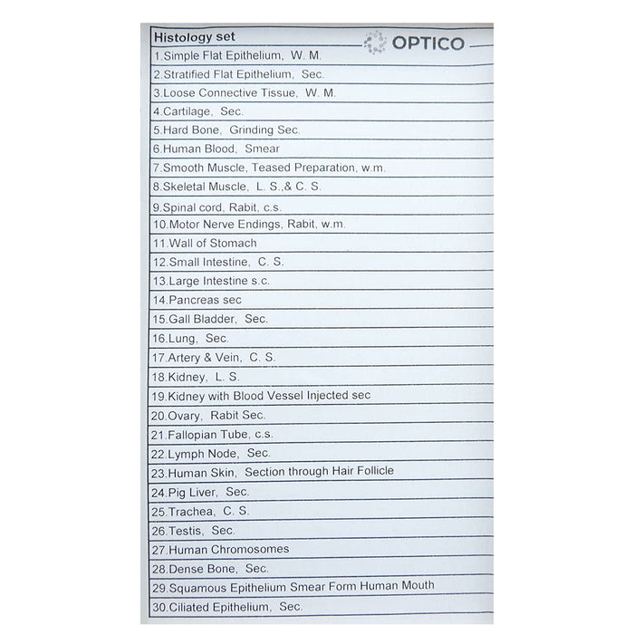 Histology Prepared Glass Microscope Slides Set of 30